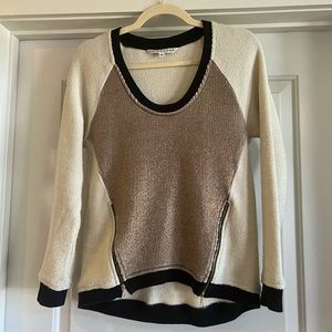 Vintage 3/4 sleeve color block Trina Turk sweater with zipper detail Size S